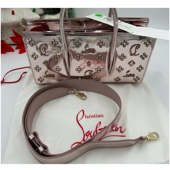 Christian Louboutin Paloma loubinthesky stud, metallic leather, baguette bag - Picture 3 of 8